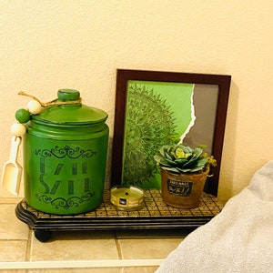 Bath Salt Jar, Half Gallon Bath Salt Storage, Bath Salt Container, Farmhouse Bathroom, Bathroom Storage, Rustic Bathroom Decor