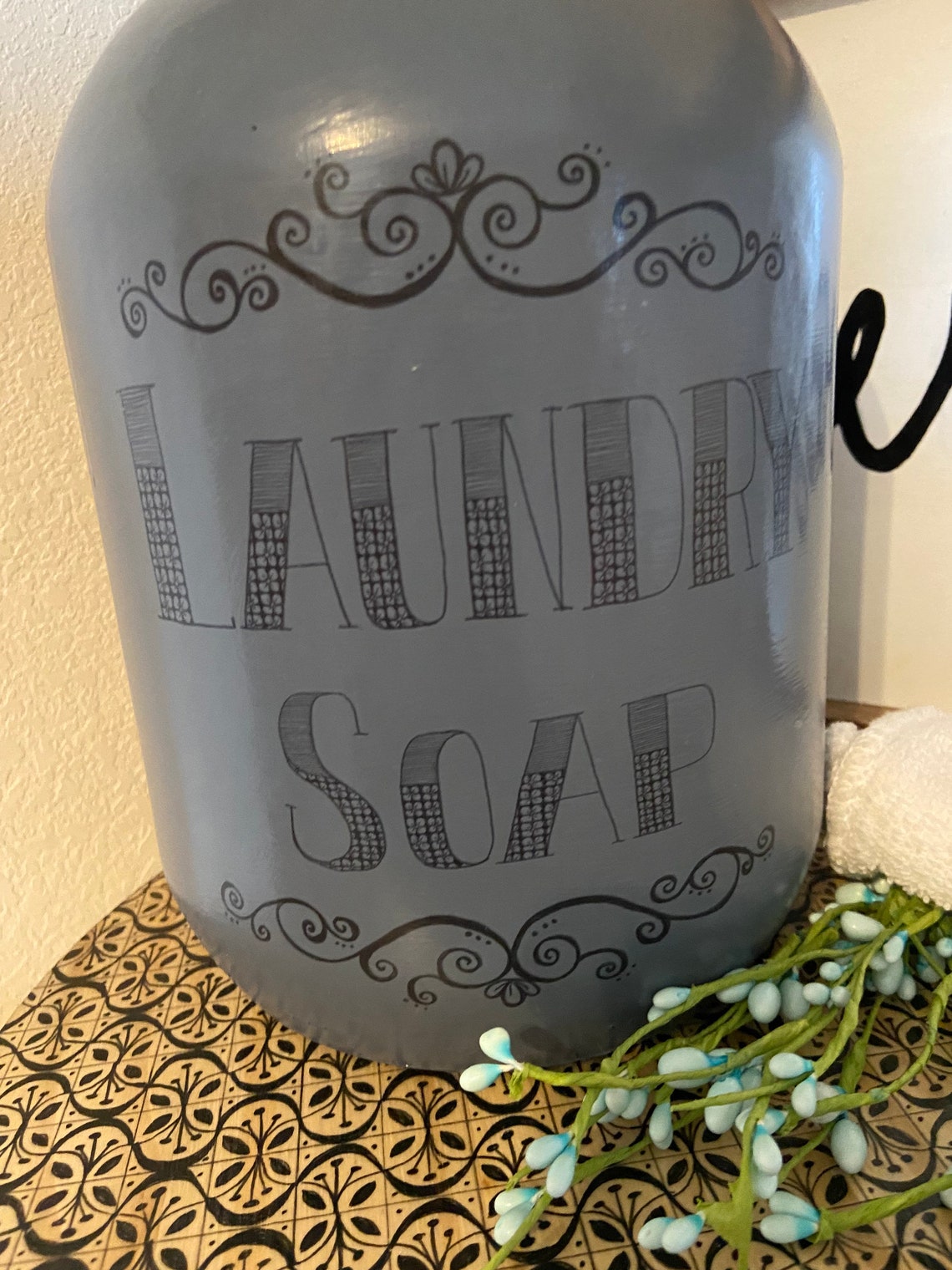 Laundry Detergent Gallon Glass Jar With Pump Laundry Soap Etsy