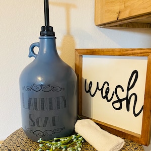 Laundry Detergent Gallon Glass Jar With Pump, Laundry Soap Storage ...
