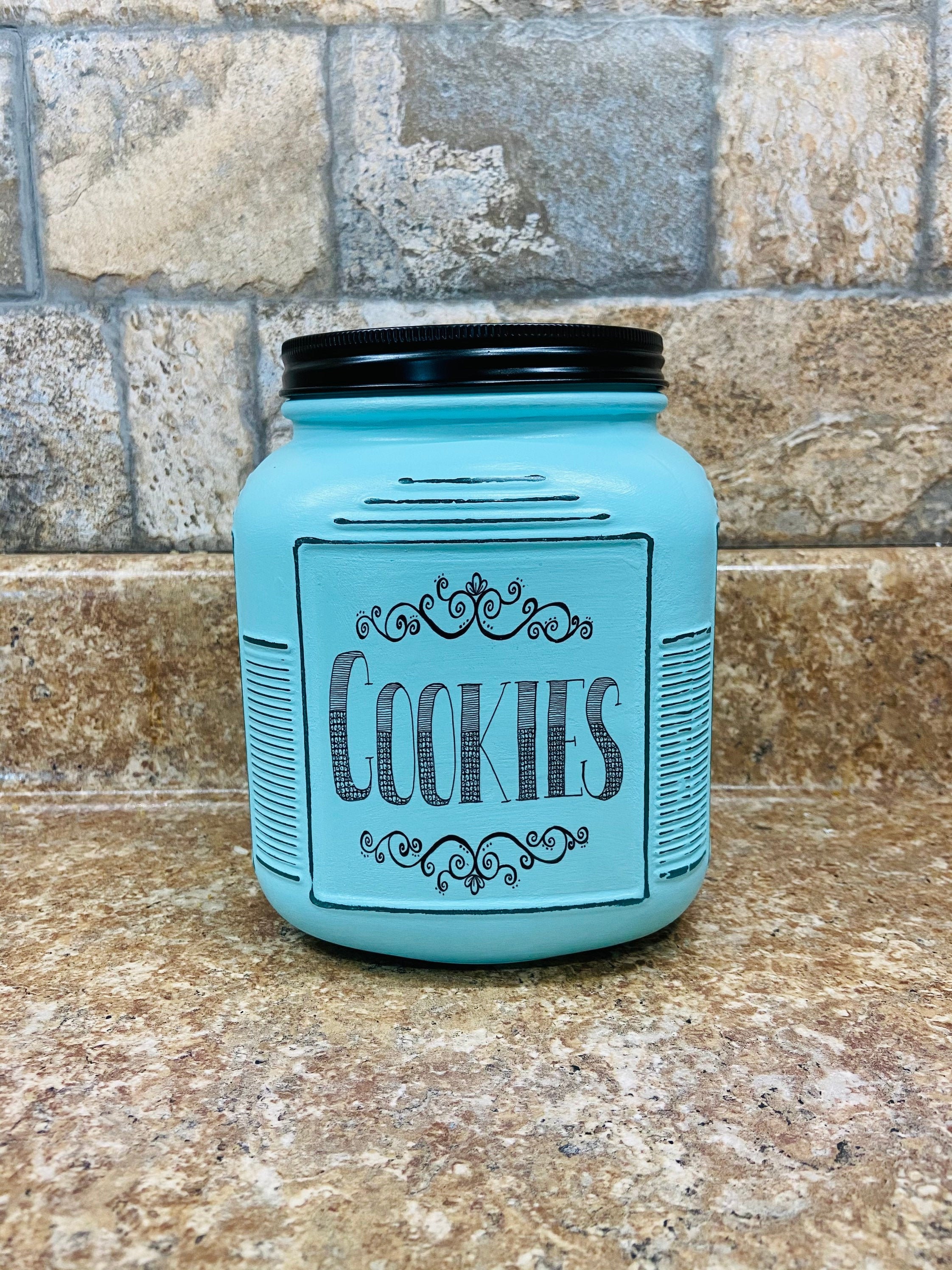 Outshine Cookie Jar with Airtight Lids, Farmhouse Cookie Jar Antique Set  of 2, Blue/Mint, Cookie Time Cookie Jar From Friends, Cookie Jars for  Kitchen Counter