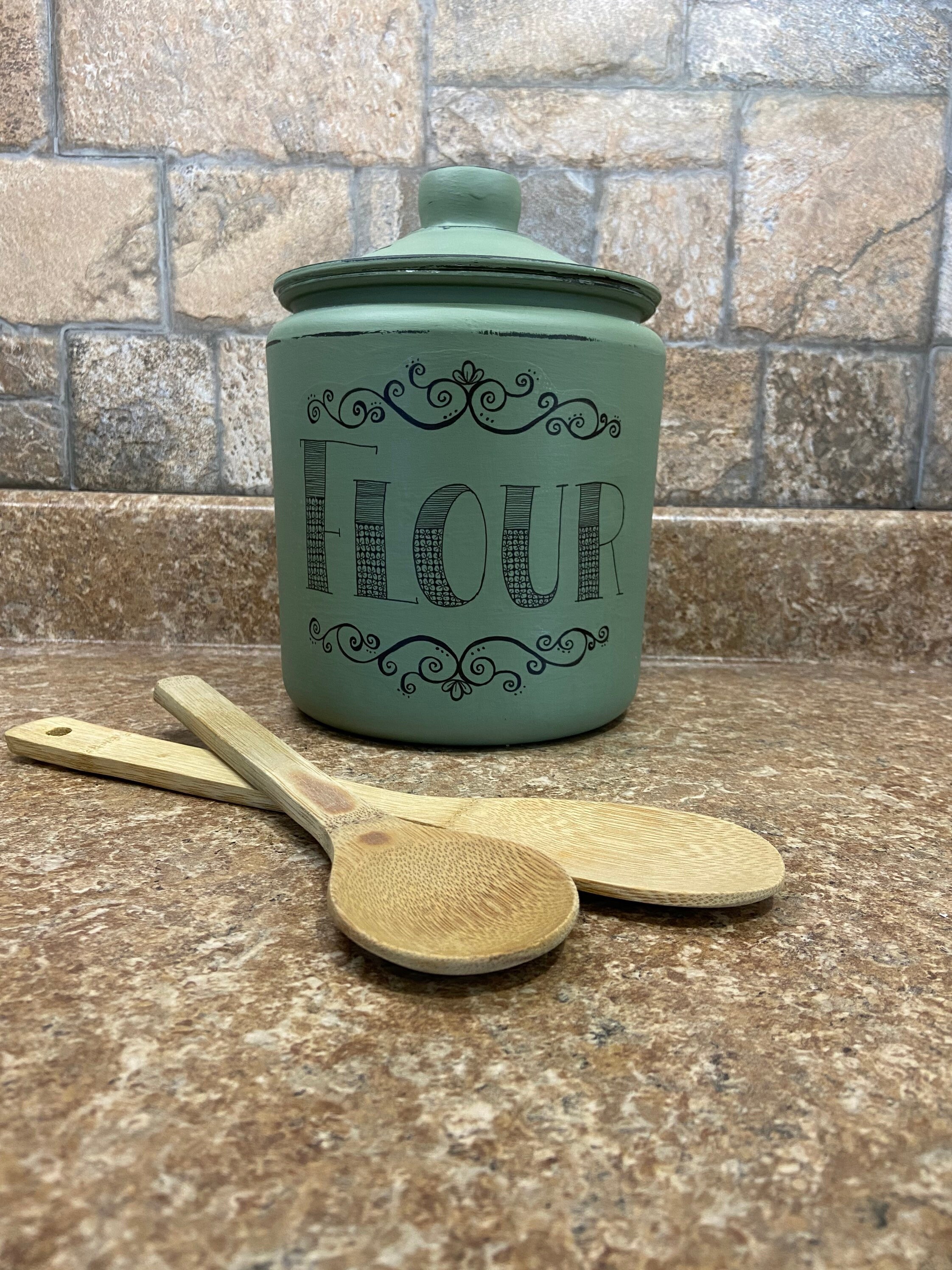 Botes de granja Bote de harina Vidrio pintado Botes de | Etsy