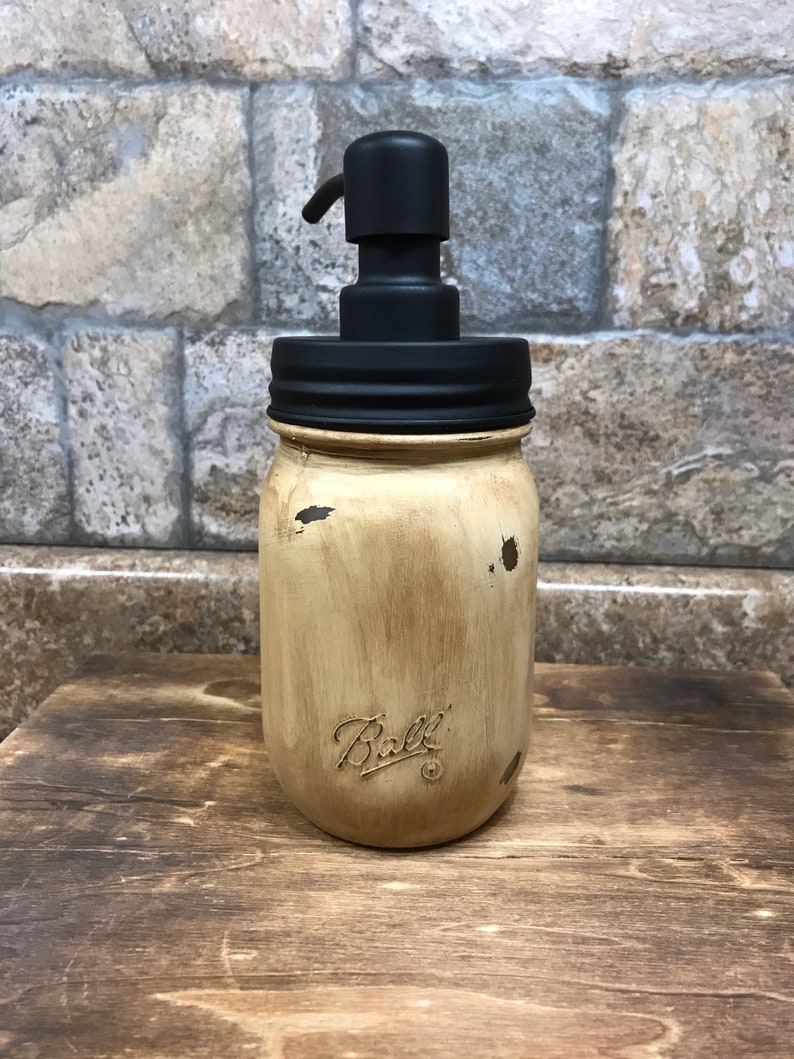 Rustic Mason Jar Soap Dispenser Farmhouse Decor Painted Soap Etsy