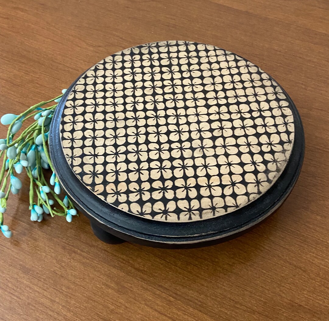 Farmhouse Trivet Stand, Decorative Tray, Round Wood Tray, Wood Riser ...