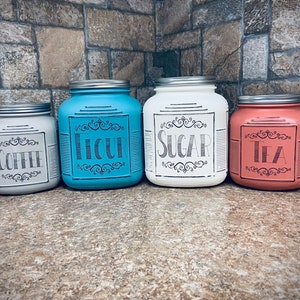 Kitchen Canister Set, Sugar Jar, Flour Jar, Coffee Jar, Rustic Kitchen Canisters, Rustic Modern Farmhouse Decor, Farmhouse Chic