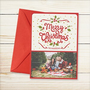 Plantilla de tarjeta de Navidad - Tarjeta de fotos de Navidad - Tarjetas de Navidad con foto - Tarjeta familiar de Navidad - Imprimible