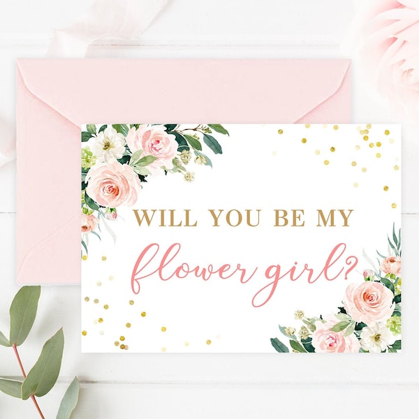 Will you be my flower girl, Printable Flower Girl Proposal Card, Flower Girl Card, Instant Download, Flower Girl Gift