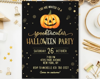 Editable Halloween Party Invitation Template, Halloween Invitation, Halloween Party Digital Invite, Costume Party, Instant Download
