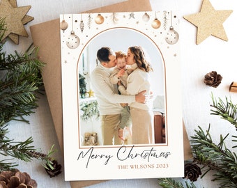 Photo Christmas Card Template, Christmas Photo Cards,Printable Christmas cards,Holiday card template, Merry Christmas card Editable Template