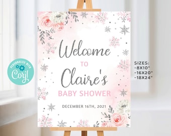 Winter Baby Shower Welcome Sign, Winter Wonderland Baby Shower Welcome Sign, Baby It's Cold Outside Welcome Sign Printable