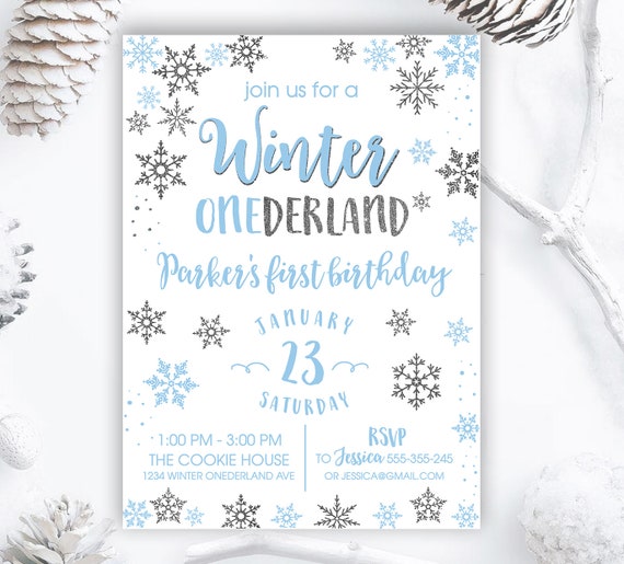 Winter Onederland Invitation Boy Winter Onederland Boy Etsy