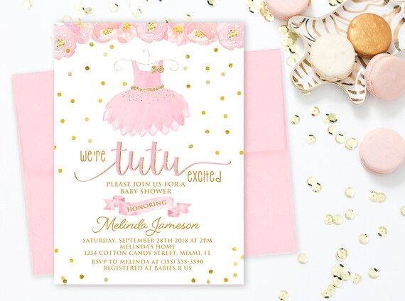 tutu excited baby shower
