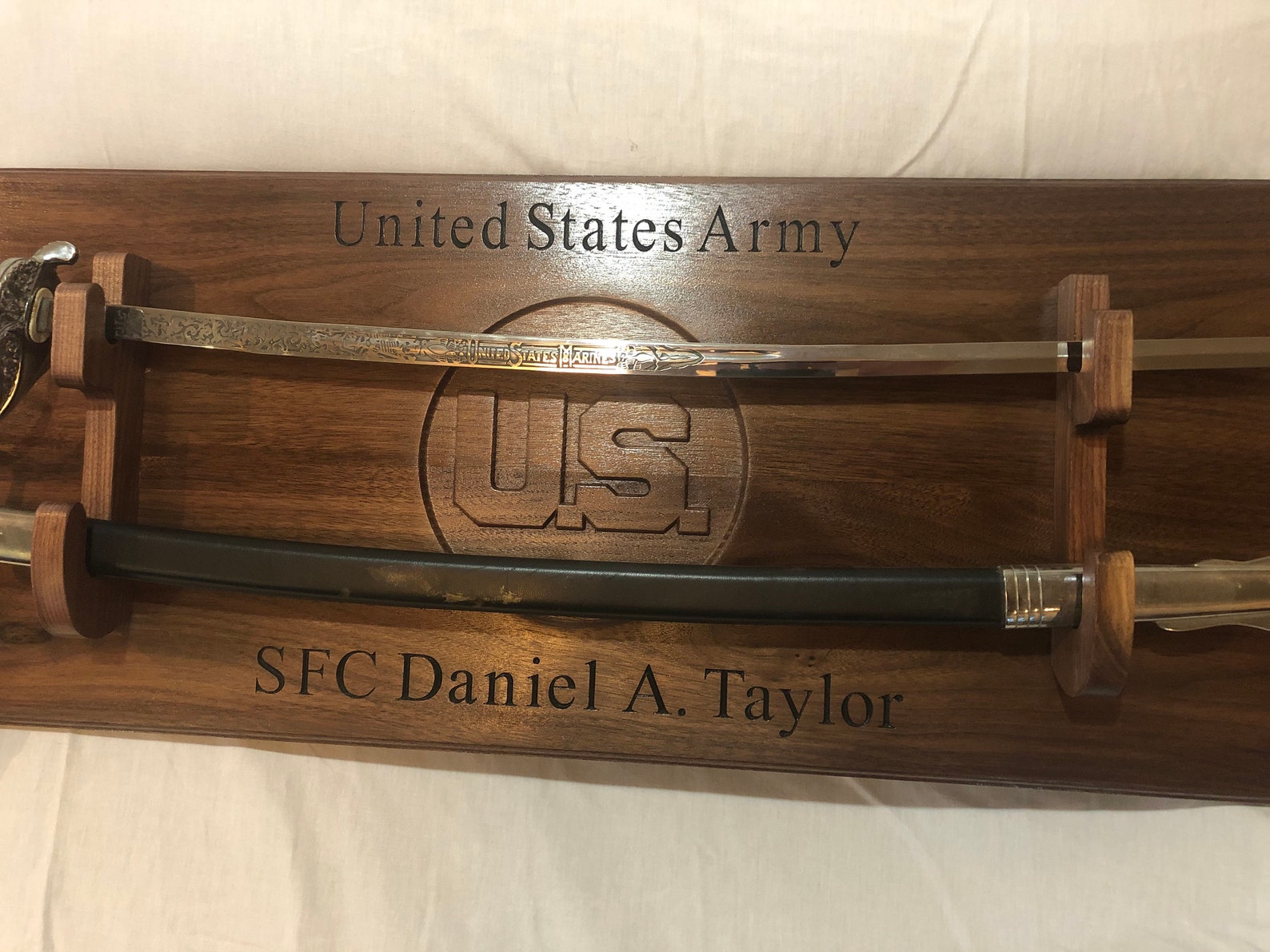 NCO Sword Display U S Army Saber Display Military Sword Etsy