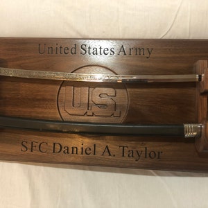 NCO Sword Display, U.S. Army Saber Display, Military Sword mount, Sword Rack, Sword Display, NCO Sword Mount