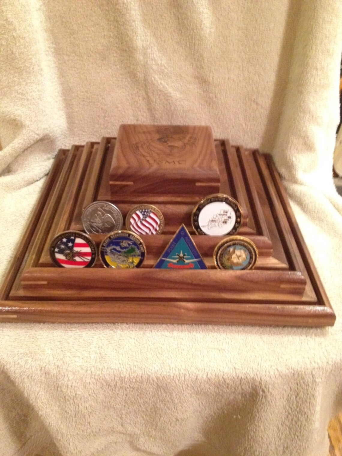 Command Coin Displays Military Challenge Coin Display, USMC, Army, Navy, Air Force Solid ...