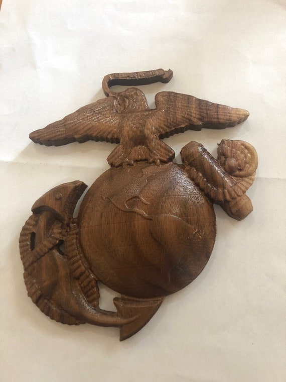 3D Carved Eagle Globe & Anchor USMC Eagle Globe and Anchor Etsy