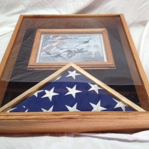 Flag and Certificate Display Case, US (3' x 5') Flag and Certificate Display, shadow Box, Flag Display, 3x5 Flag Display,