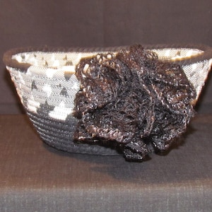 Oval Black & White Rope Bowl