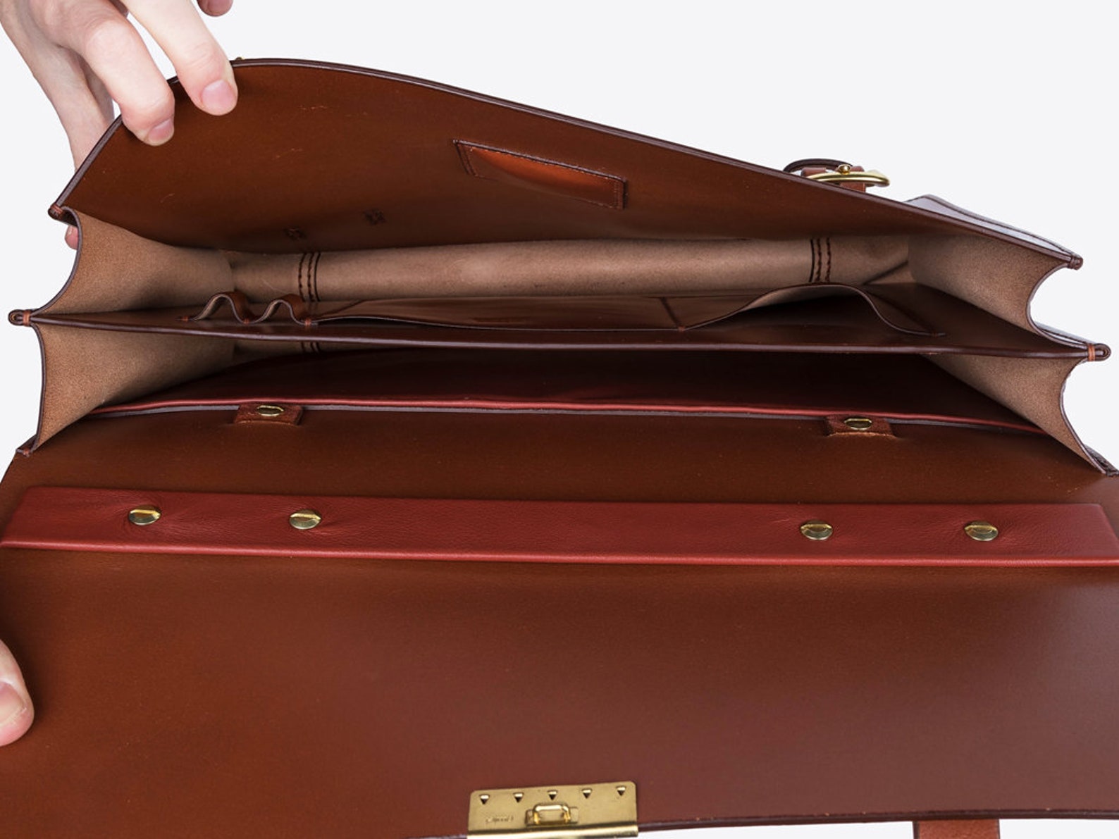 Handcrafted Men's English Bridle Leather Briefcase Greig Etsy