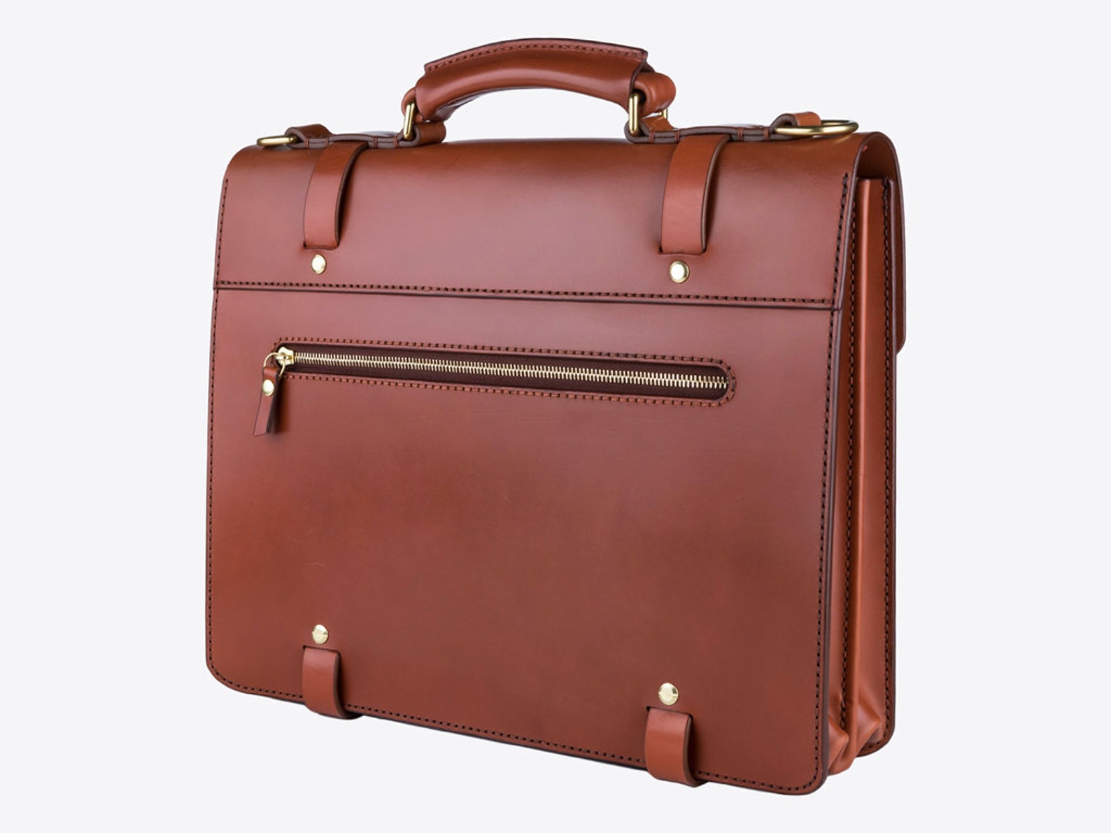 Handcrafted Men's English Bridle Leather Briefcase Greig Etsy