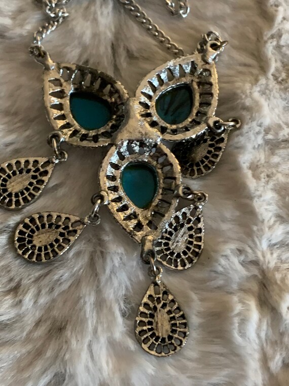 Vintage Turquoise and Silver Necklace - image 3