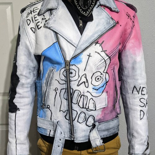 Lil Peep Rapper Custom Leather Jacket Street Art Never Say Die - Etsy