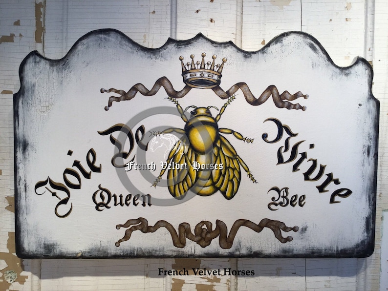 JOIE DE VIVRE French Joy of Life Wood Sign, Queen Bee Sign, Bee ...