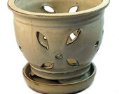 Ceramic Orchid Pot Saucer Felt Feet - 7 1 4 quot x 6 1 2 quot - Beige Round 14657