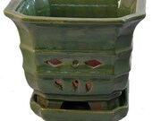 Ceramic Orchid Pot Saucer 7 1 4 quot x 6 1 2 quot - Light Green - 14657