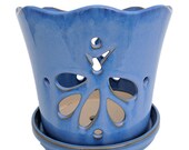 Butterfly Ceramic Orchid Pot Saucer 8 quot x 7 3 8 quot - Blue - 50250