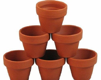 10 - 2.5" x 2.25" Mini Clay Pots - Great for Plants and Crafts