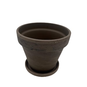 6" Basalt Clay Pot with Saucer  - Great for Plants and Crafts