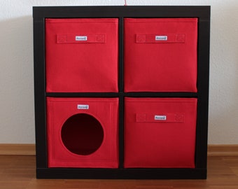 Roter Regalkorb aus Filz passend für Ikea Expedit Kallax und andere Regale Box Korb Aufbewahrung Storage Box