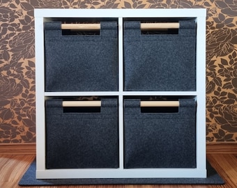 Filzkorb mit zwei stabilen Holzgriffen passend für Ikea Expedit und andere Schränke Filzkorb Ordnungskorb