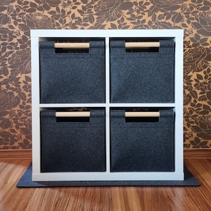 Felt box with wooden handle, felt basket as a Kallax Insert