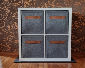 Light grey felt box fit into Ikea Expedit and Kallax, Felt storage basket for a shelves, Custom-made felt storage boxes