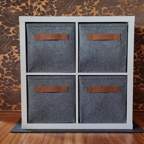 Light Grey Felt Box Fit Into Ikea Expedit and Kallax Felt Etsy