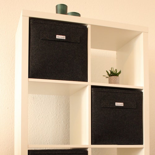 Dark Grey Felt Boxes Fit Into Ikea Expedit and Kallax Felt Etsy