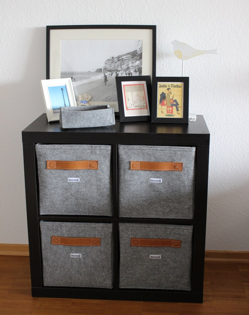 Light grey felt boxes fit into Ikea Expedit and Kallax Felt Etsy