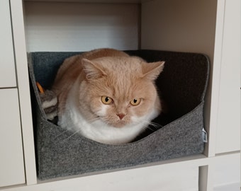 Insert de lit pour chat adapté à Ikea Expedit et Kallax en feutre pour chat