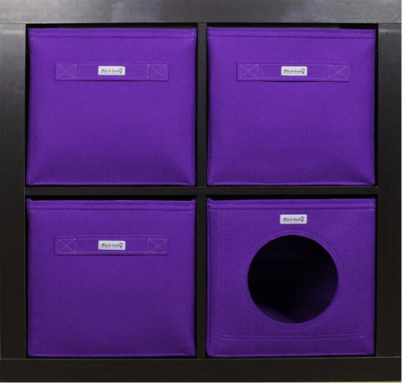 Felt cat cave fits into Ikea Expedit and Kallax felt cat bed Etsy