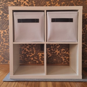 Light grey felt boxes fit into Ikea Expedit and Kallax, Storage basket for a shelves, bins for Kallax cubies Custom-made felt storage boxes