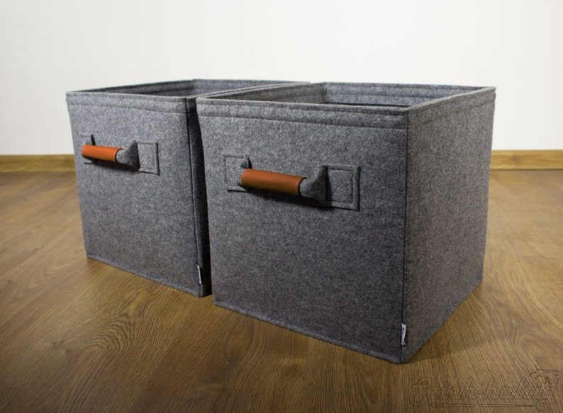 Felt storage bin Felt boxes fit into Ikea Expedit and Kallax Etsy