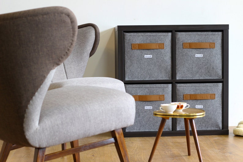 Light Grey Felt Box Fit Into Ikea Expedit And Kallax Image 0