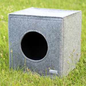 Felt cat cave fits into Ikea Expedit and Kallax, cat cube, felt cat bed, cat house, pet bed, small puppy bed, pet furniture