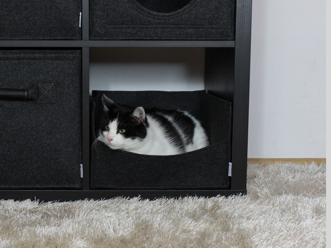 Felt Cat Cave Fits Into Ikea Kallax Felt Cat Bed Cat House Etsy UK