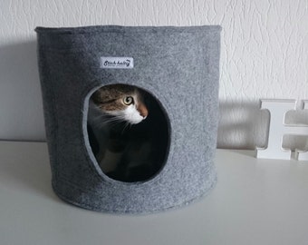 Kattengrot/hondengrot van vilt ronde kattenmand kattenmand