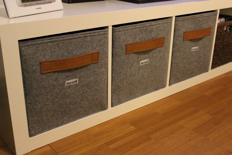 Light grey felt box fit into Ikea Expedit and Kallax Felt Etsy