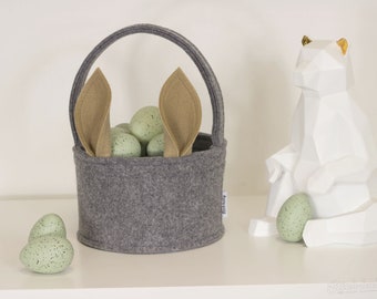 Osterkorb aus Filz mit Ohren Ostergeschenk Osternest als Geschenkverpackung oder Dekoration Frohe Ostern