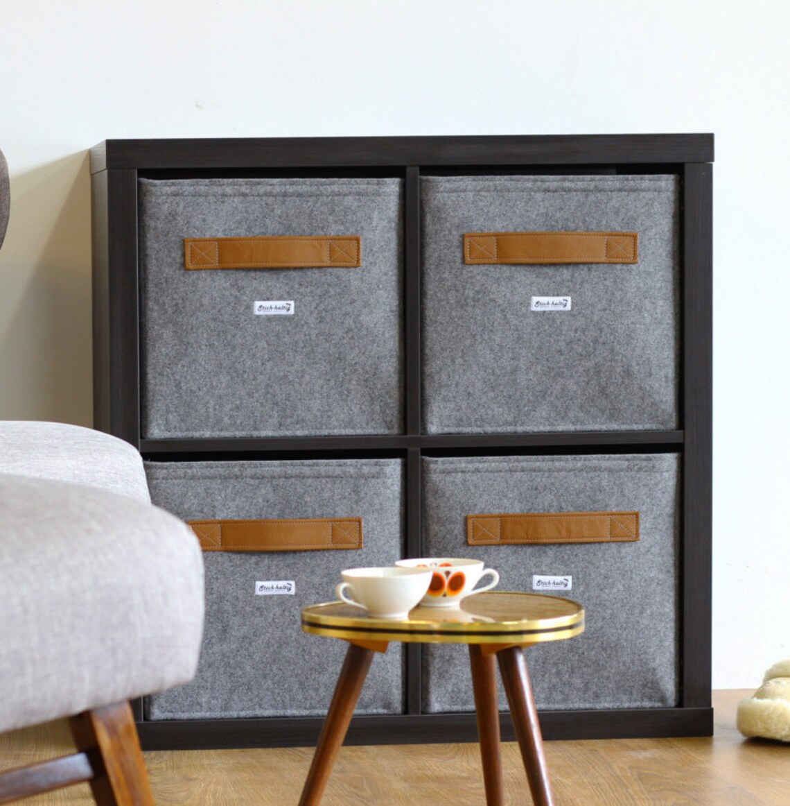 Light grey felt box fit into Ikea Expedit and Kallax Felt Etsy
