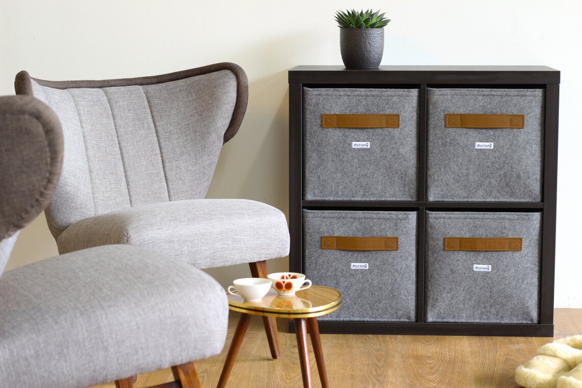 Light grey felt box fit into Ikea Expedit and Kallax Felt Etsy